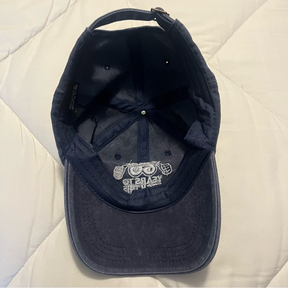 Men's baseball cap denim distressed with back adjustable buckle grey size OSFA - Picture 4 of 4